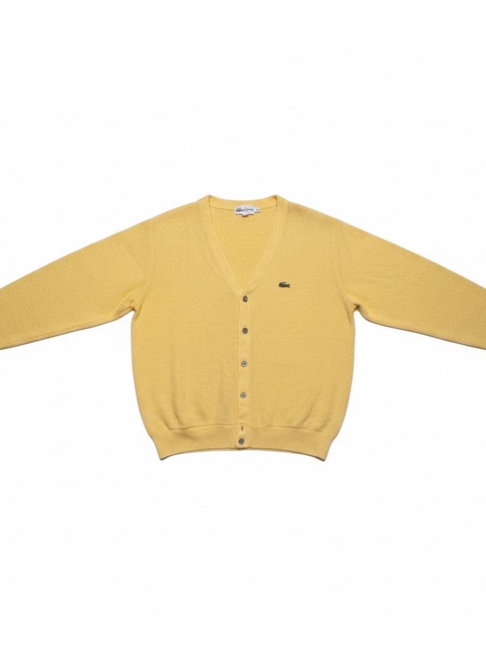 Quiet Luxury Butter Yellow Knit Cardigan Vintage Made in USA